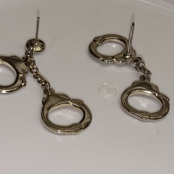 Sterling silver handcuff dangle post earrings - Picture 1 of 1